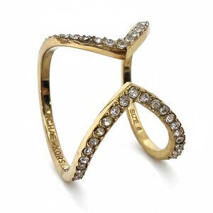Michael Kors Gold Tone Motif Open Arrow Ring 6